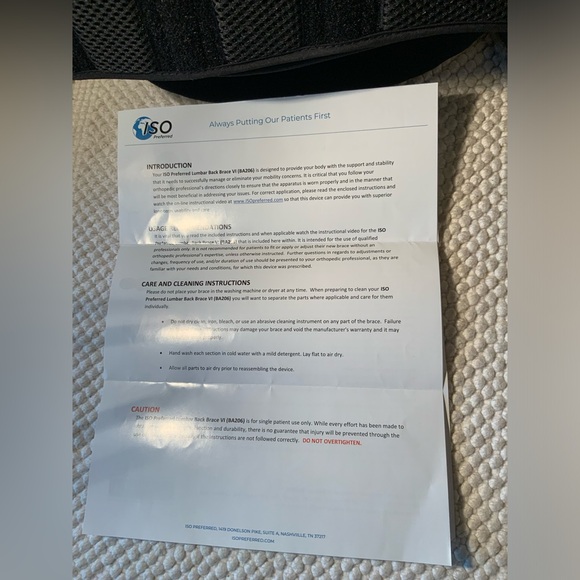 LUMAR BACK BRACE VI BY ISO PREFERRED - Picture 4 of 7